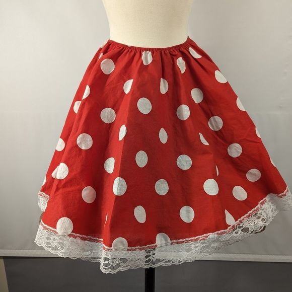 Mini Mouse Re/White Polka Dot Skirt - Picture 1 of 5